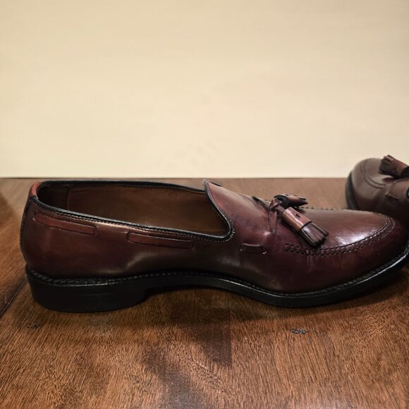 ALLEN EDMONDS Grayson Tassel Loafers Burgundy Leather Size 9 1/2A Made in USA - Picture 7 of 13